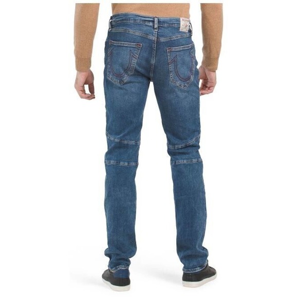$219 NWT TRUE RELIGION ROCCO MOTO SKINNY Jeans Stretch Men's 36x32‎ Sandstorm - Picture 2 of 2